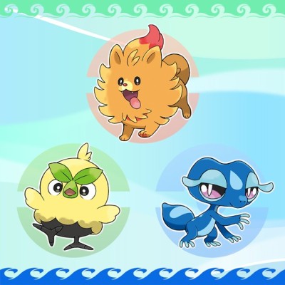 Pokémon Vents et Vagues starters