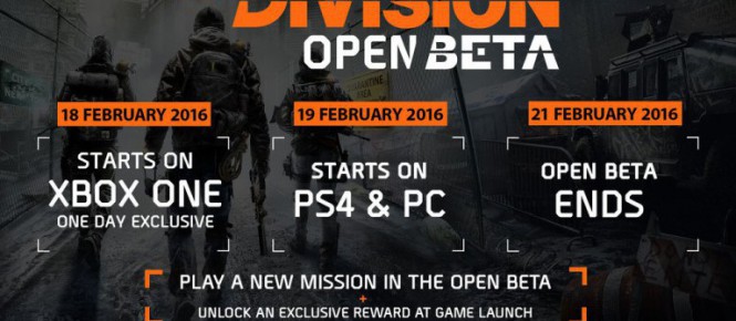 La bêta ouverte de The Division se date