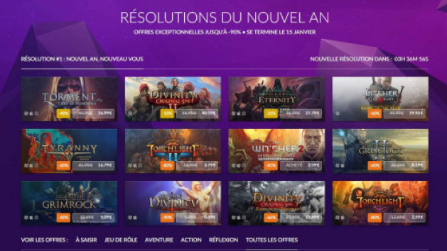 Soldes du Nouvel An chez GOG