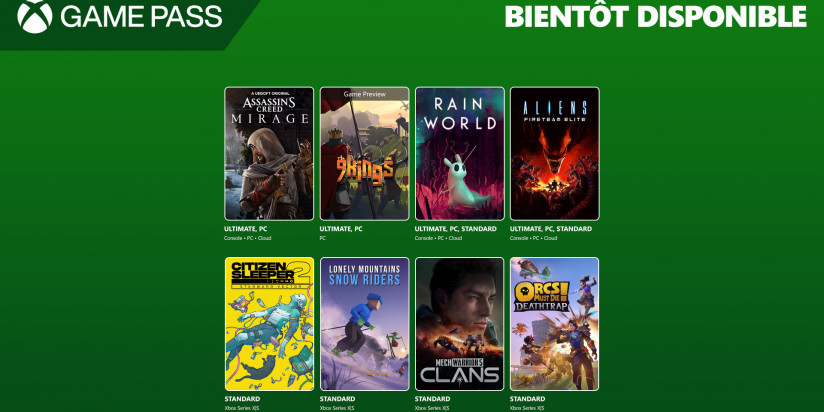 Xbox Game Pass : les jeux de début août