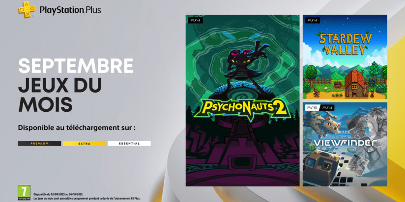 PS Plus : les jeux de septembre 2025