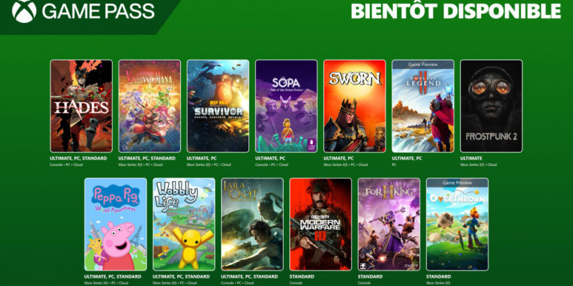 Xbox Game Pass : les jeux de fin septembre / début octobre