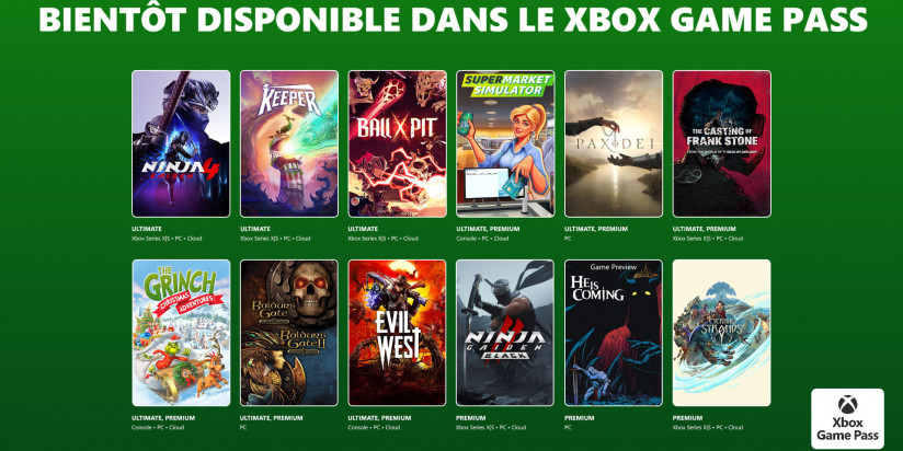 Xbox Game Pass : les jeux d'octobre
