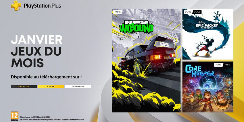 PS Plus : les jeux de janvier 2026