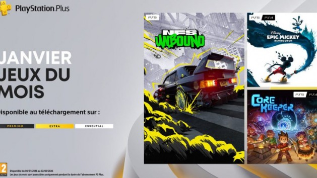 PS Plus : les jeux de janvier 2026